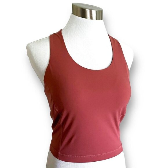 Sweaty Betty Womens Athletic Crop Tank Top Sz S Racerback Clay Brown Shelf Bra - Picture 1 of 7